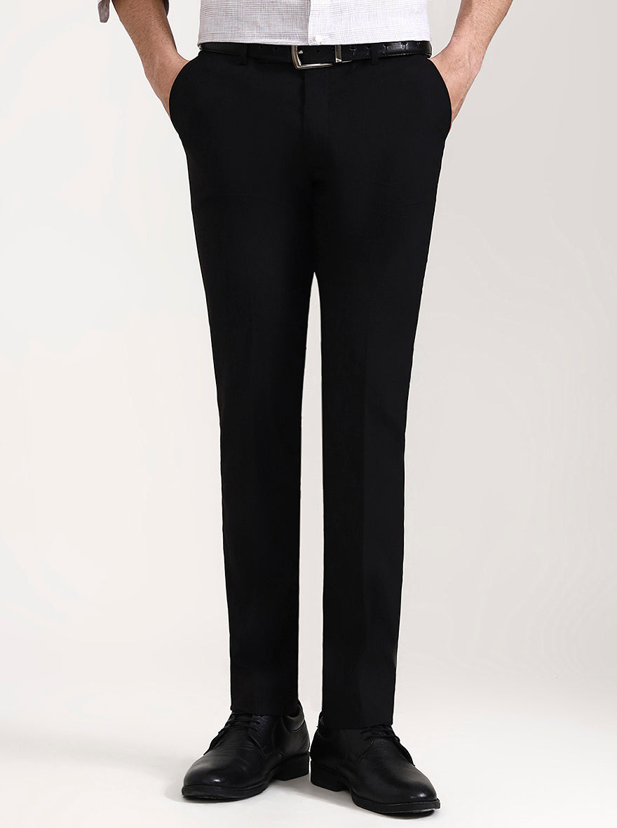 Brown Solid Slim Fit Formal Trouser | Greenfibre