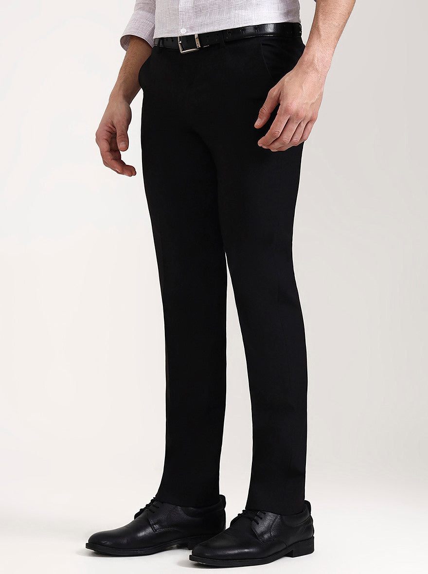 Brown Solid Slim Fit Formal Trouser | Greenfibre