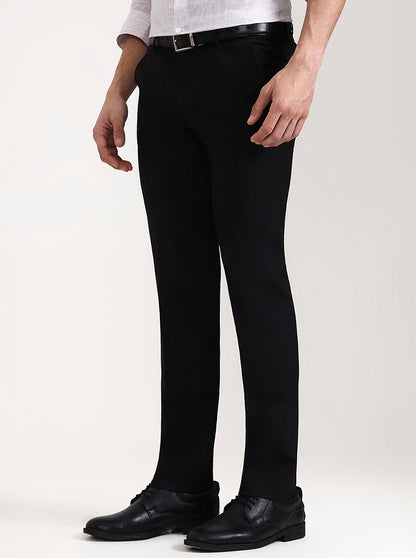 Brown Solid Slim Fit Formal Trouser | Greenfibre