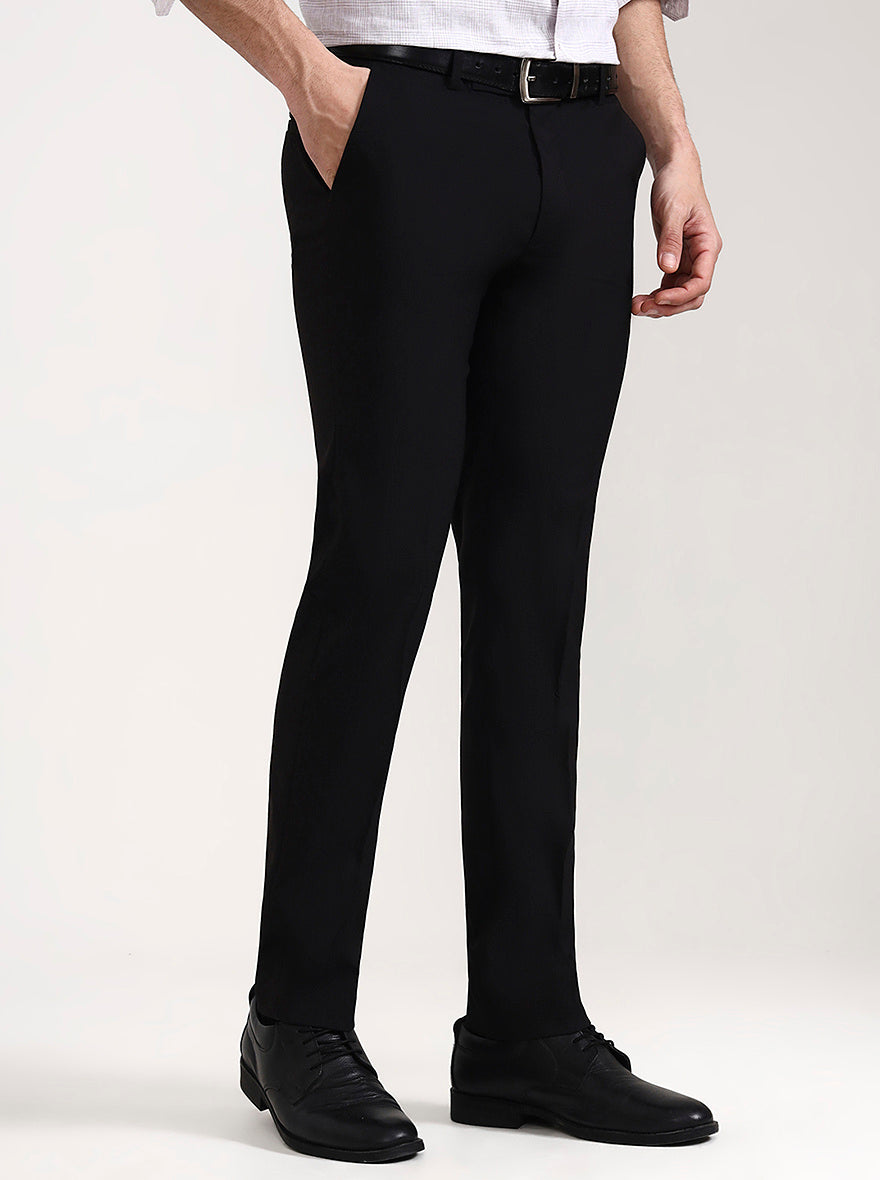 Brown Solid Slim Fit Formal Trouser | Greenfibre