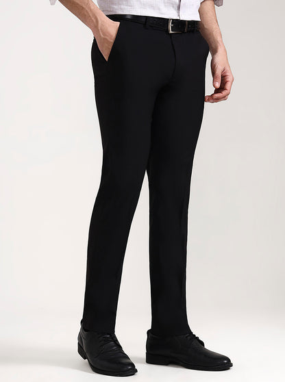 Brown Solid Slim Fit Formal Trouser | Greenfibre