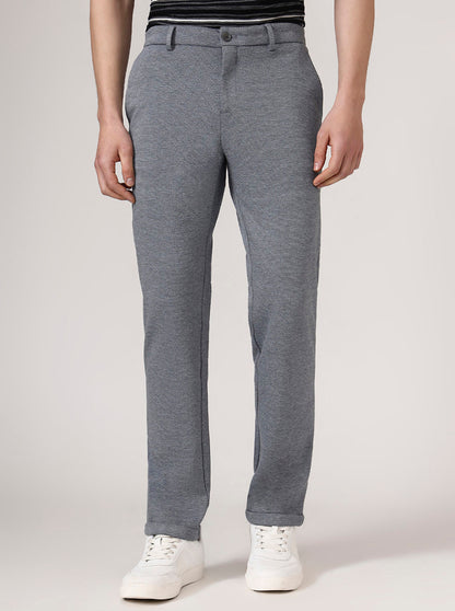 Light Grey Solid Venice Fit Casual Trouser | JadeBlue