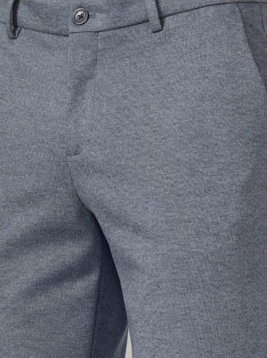 Light Grey Solid Venice Fit Casual Trouser | JadeBlue