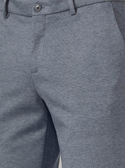 Light Grey Solid Venice Fit Casual Trouser | JadeBlue