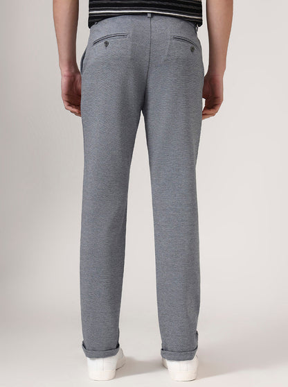Light Grey Solid Venice Fit Casual Trouser | JadeBlue