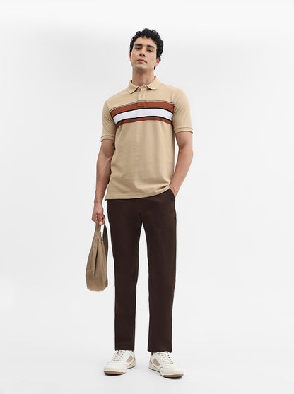 Coffee Solid Super Slim Fit Casual Trouser | Greenfibre