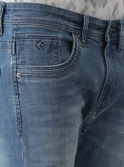 Mid Blue Washed Urban Fit Jeans | Greenfibre
