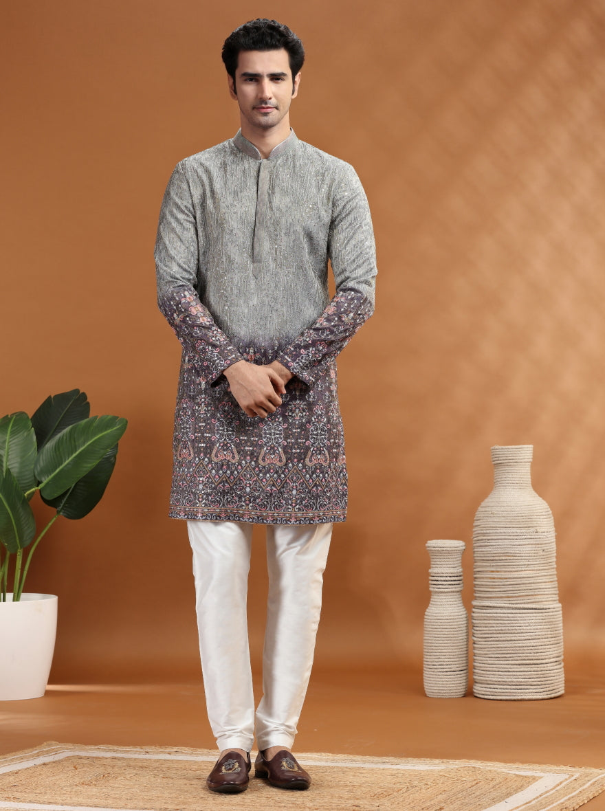 Purple Embroidered Kurta Pajama | TULA