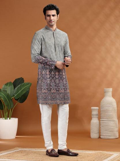 Purple Embroidered Kurta Pajama | TULA