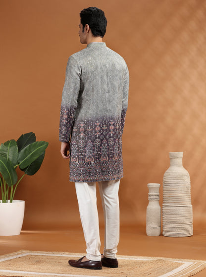 Purple Embroidered Kurta Pajama | TULA