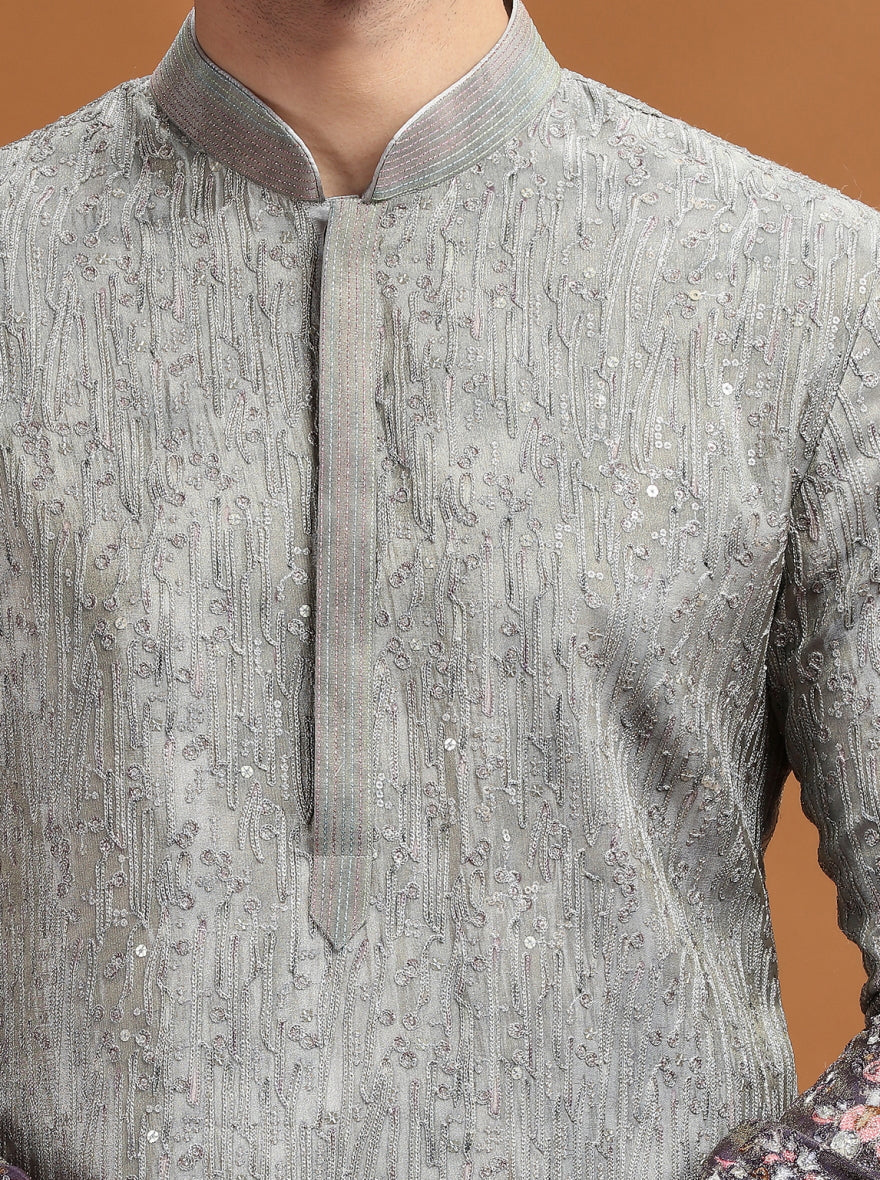 Purple Embroidered Kurta Pajama | TULA