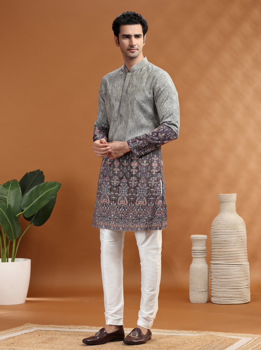 Purple Embroidered Kurta Pajama | TULA