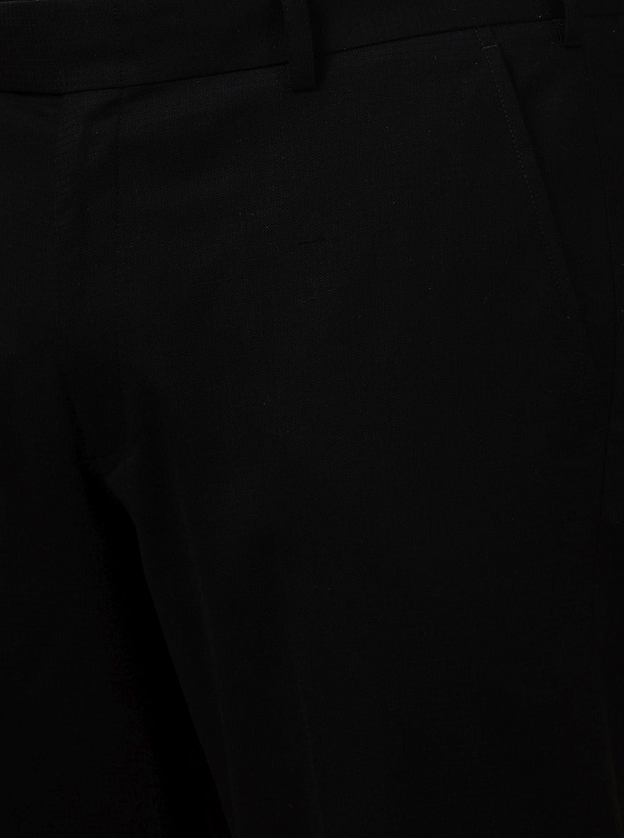 Black Checked Slim Fit Formal Trouser | Metal