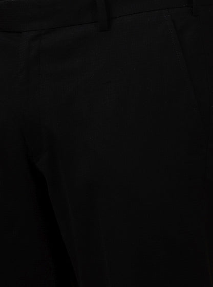 Black Checked Slim Fit Formal Trouser | Metal
