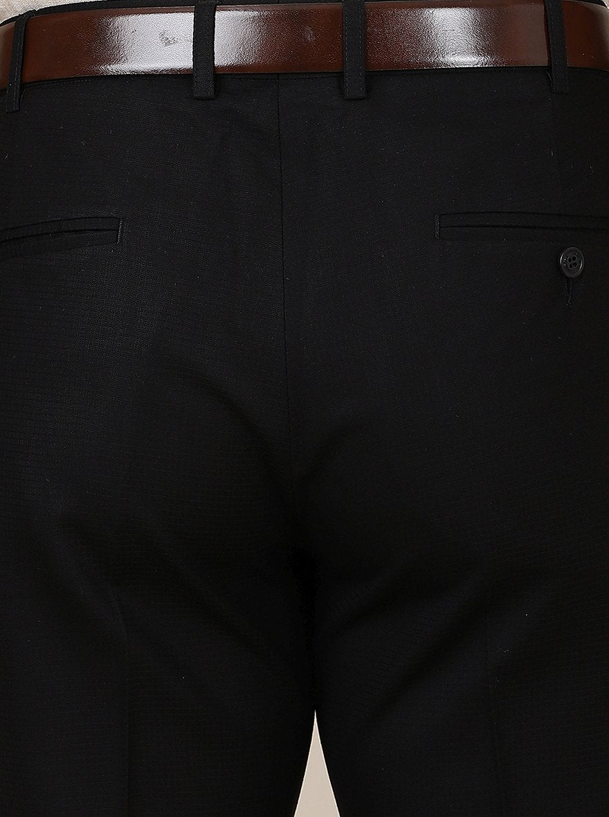 Black Checked Slim Fit Formal Trouser | Metal
