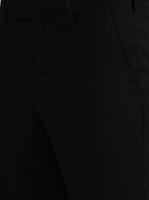 Black Solid Slim Fit Formal Trouser | JadeBlue Youth