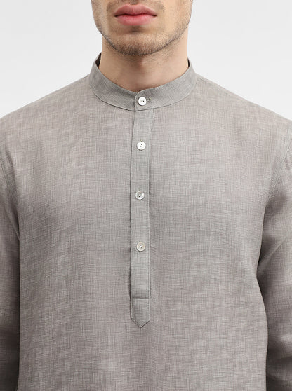 Mouse Grey Solid Modi Kurta | JadeBlue
