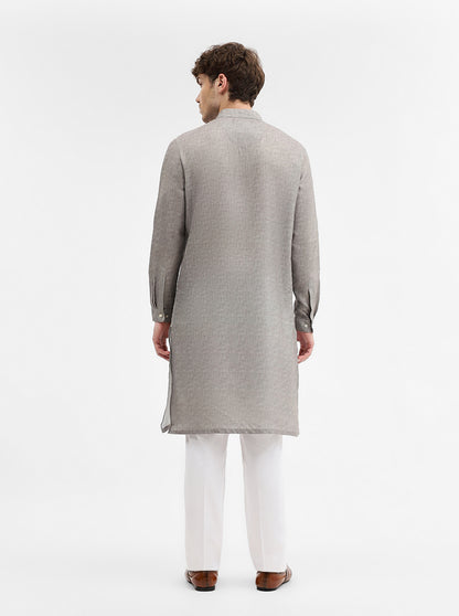 Mouse Grey Solid Modi Kurta | JadeBlue