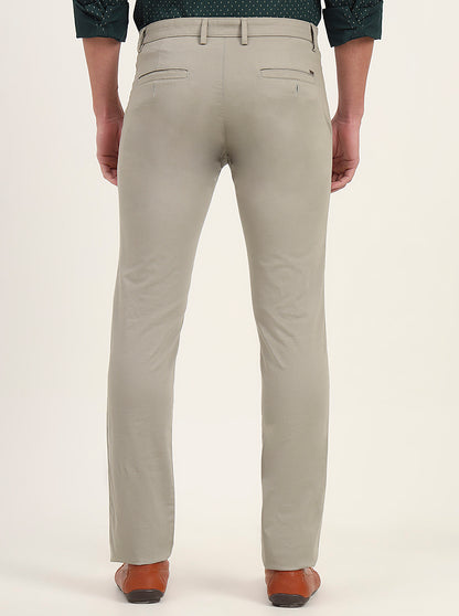 Light Green Solid Super Slim Fit Casual Trouser | Greenfibre
