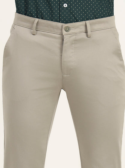 Light Green Solid Super Slim Fit Casual Trouser | Greenfibre