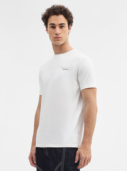 White Printed Slim Fit T-Shirt | JadeBlue