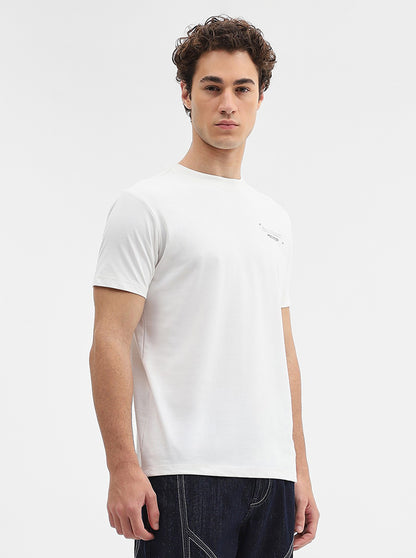 White Printed Slim Fit T-Shirt | JadeBlue