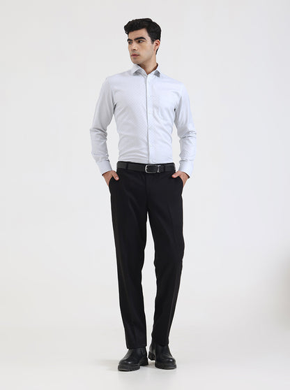 Black Solid Regular Fit Formal Trouser | JadeBlue
