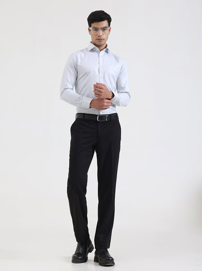 Black Solid Regular Fit Formal Trouser | JadeBlue