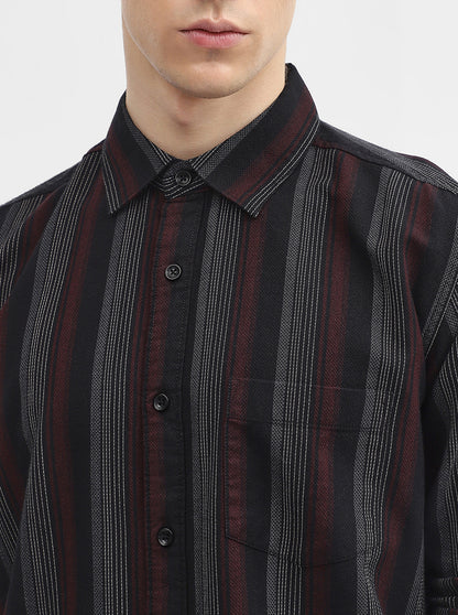 Purple Striped Slim Fit Casual Shirt | JadeBlue
