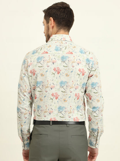 Lemon Green Printed Slim Fit Party Wear Shirt | Wyre