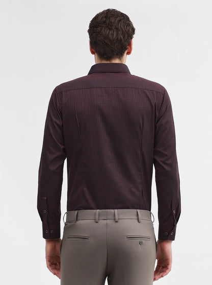 Maroon Printed Slim Fit Party Wear Shirt | Greenfibre