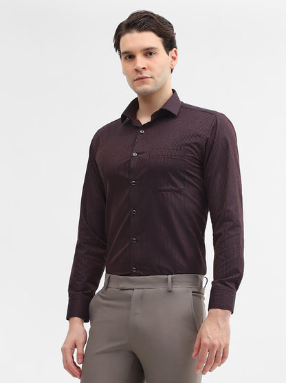 Maroon Printed Slim Fit Party Wear Shirt | Greenfibre