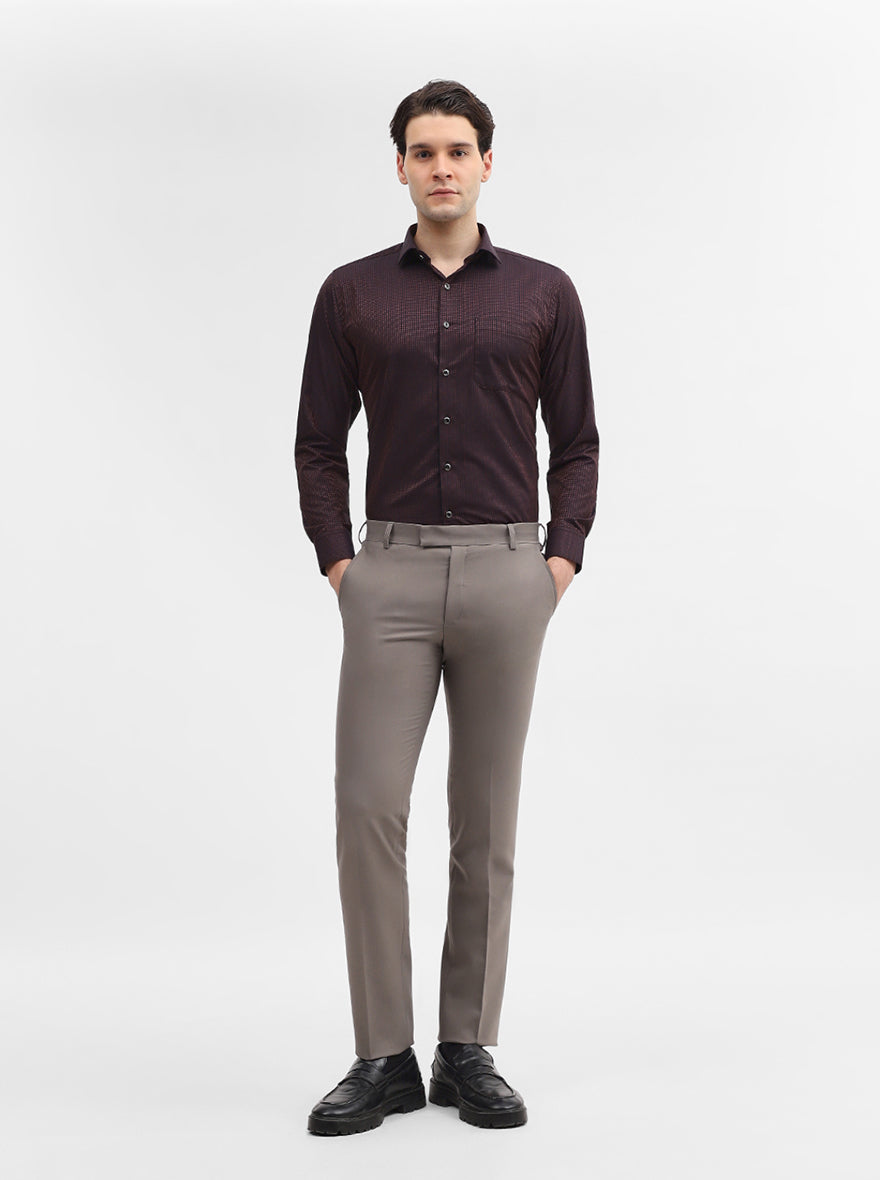 Maroon Printed Slim Fit Party Wear Shirt | Greenfibre