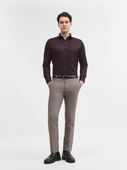 Maroon Printed Slim Fit Party Wear Shirt | Greenfibre