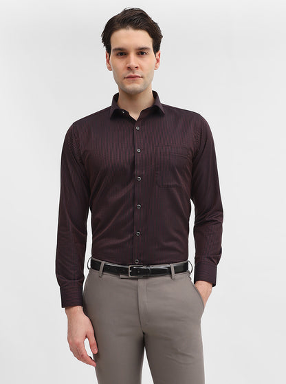 Maroon Printed Slim Fit Party Wear Shirt | Greenfibre