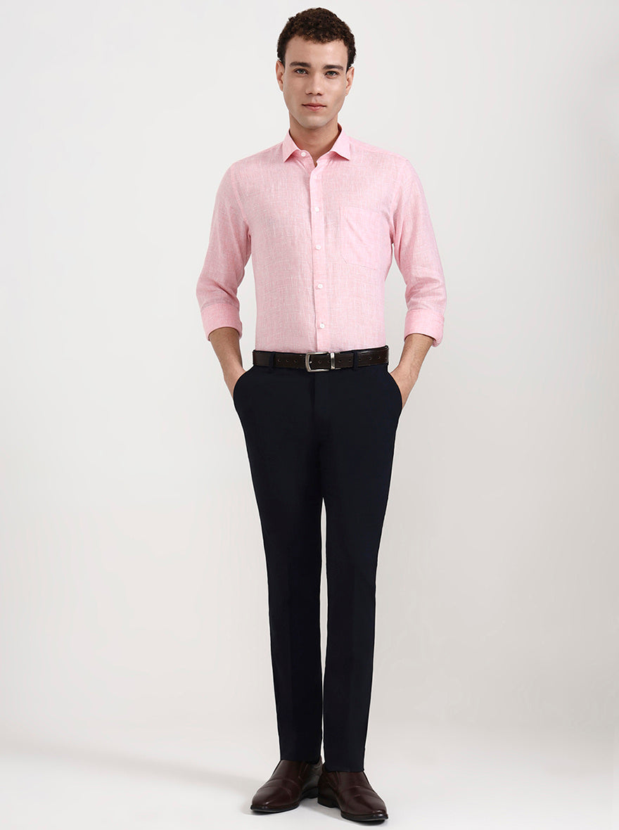 Pink Checked Slim Fit Formal Shirt | JadeBlue