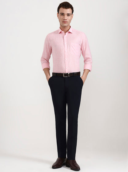 Pink Checked Slim Fit Formal Shirt | JadeBlue
