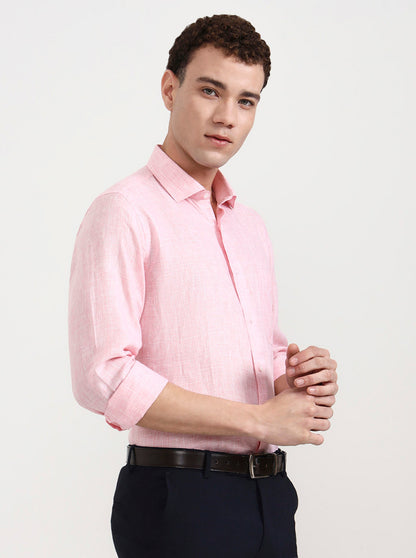 Pink Checked Slim Fit Formal Shirt | JadeBlue