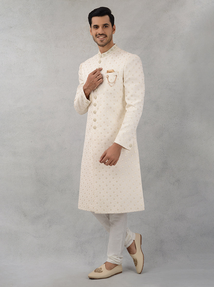 Cream Sherwani | TULA