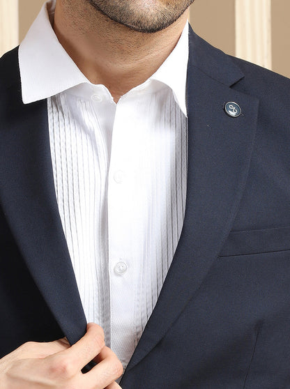 Navy Blue Solid Suit | JadeBlue