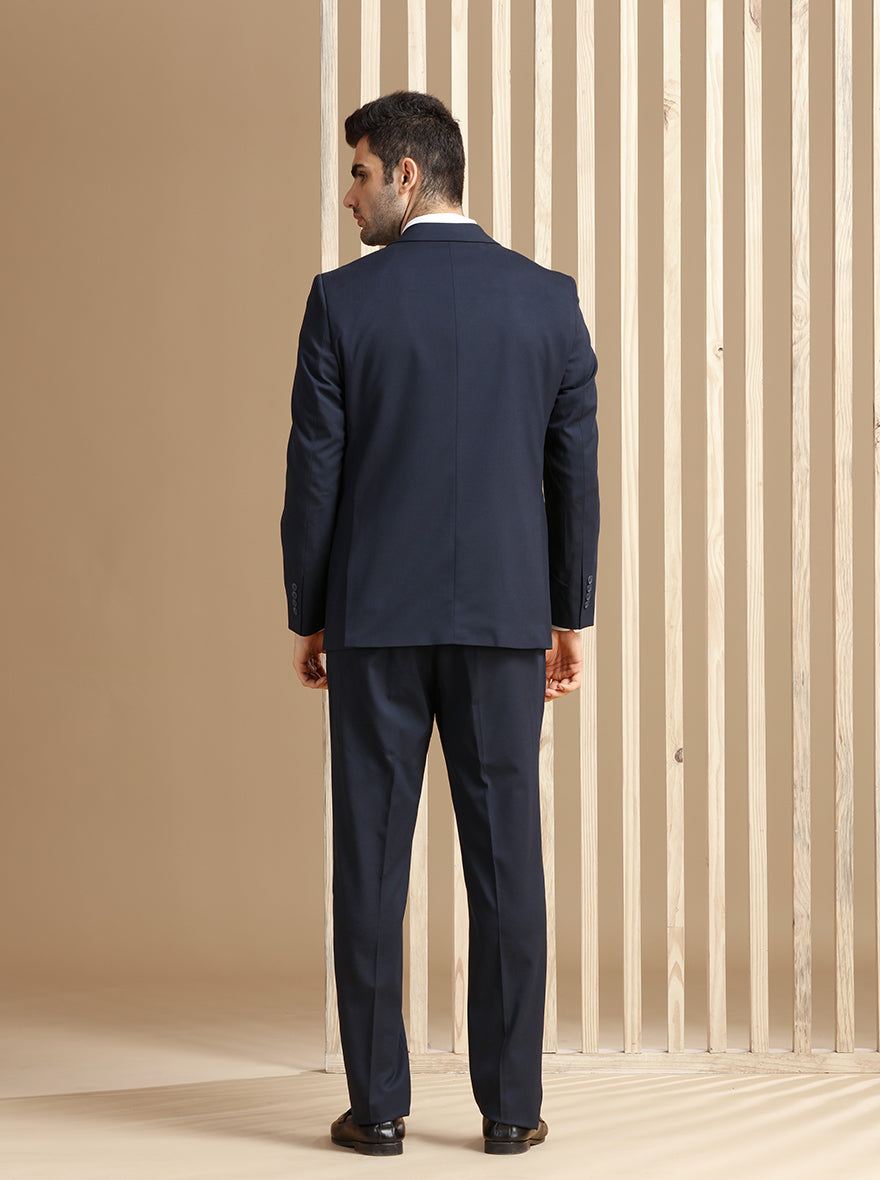 Navy Blue Solid Suit | JadeBlue