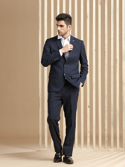 Navy Blue Solid Suit | JadeBlue