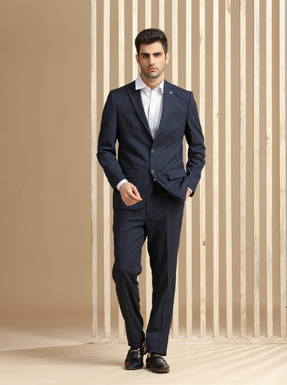 Navy Blue Solid Suit | JadeBlue