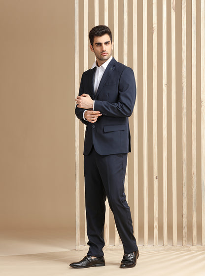 Navy Blue Solid Suit | JadeBlue