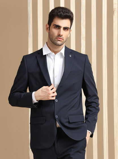 Navy Blue Solid Suit | JadeBlue