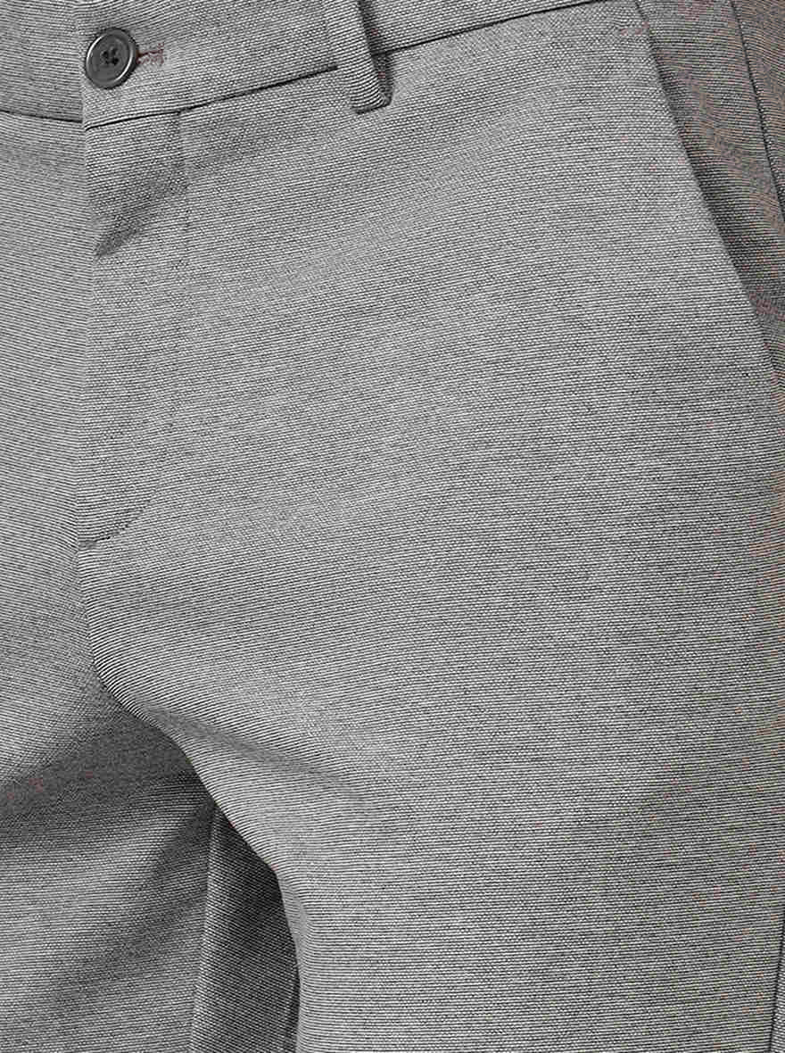 Mouse Grey Solid Venice Fit Casual Trouser | JadeBlue