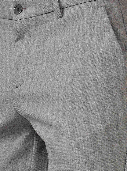 Mouse Grey Solid Venice Fit Casual Trouser | JadeBlue