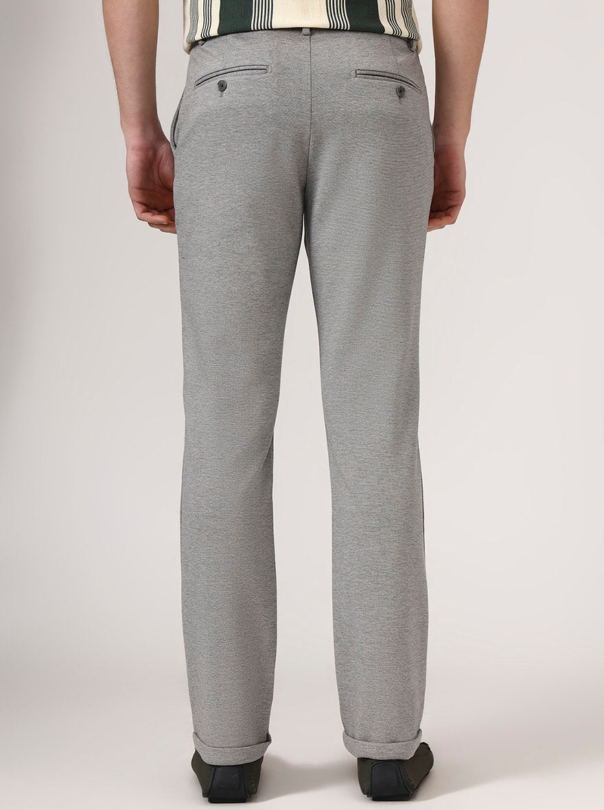 Mouse Grey Solid Venice Fit Casual Trouser | JadeBlue