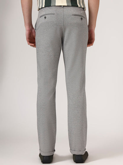 Mouse Grey Solid Venice Fit Casual Trouser | JadeBlue