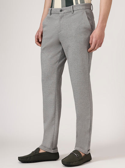 Mouse Grey Solid Venice Fit Casual Trouser | JadeBlue
